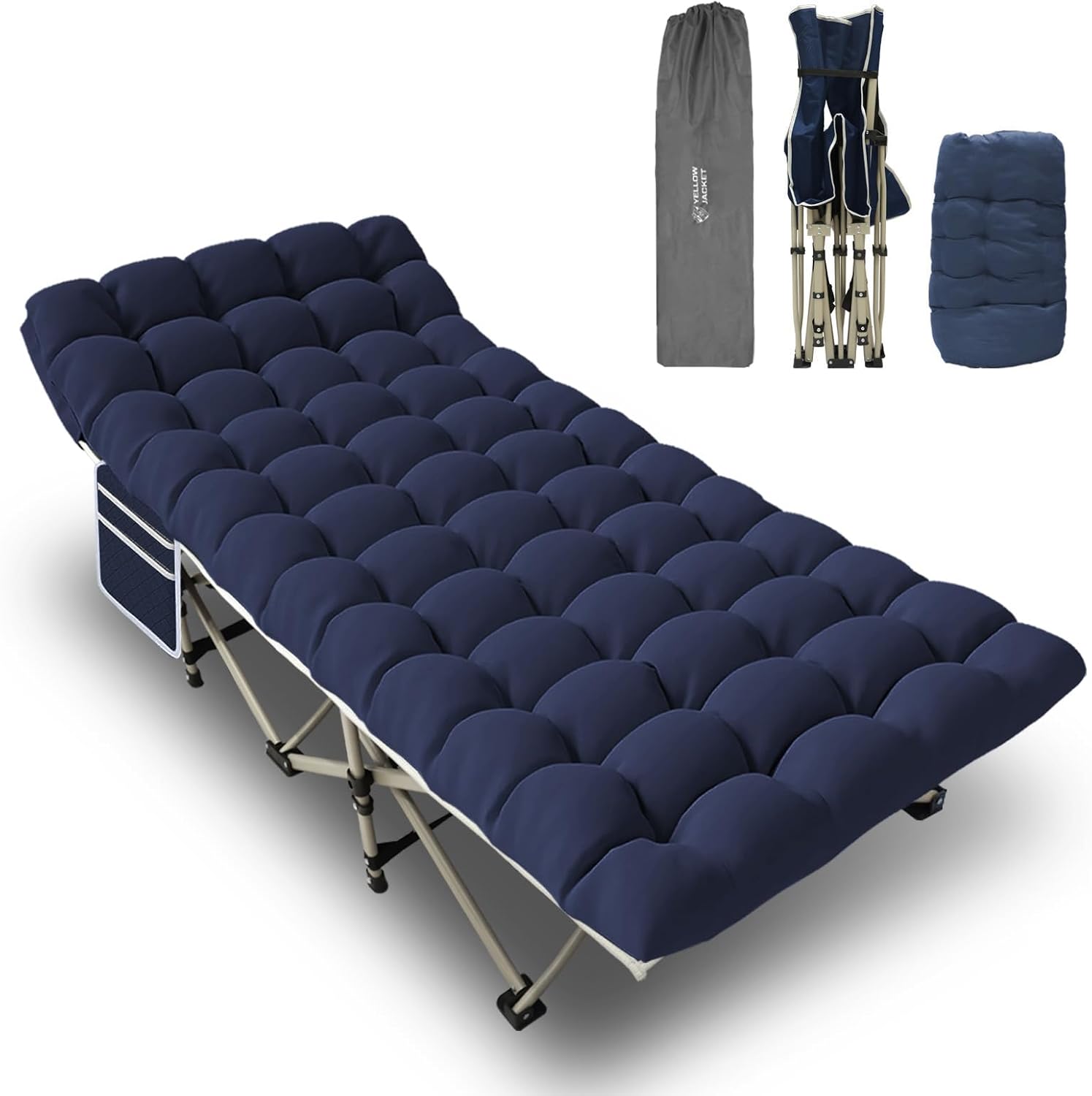 Folding Camping Cot for Adults with Removable Mattress and Carry Bag