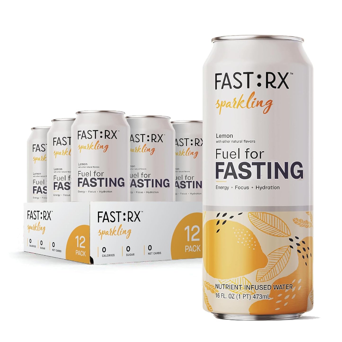FASTRX Meyer Lemon Sparkling Electrolytes Drink for Hydration