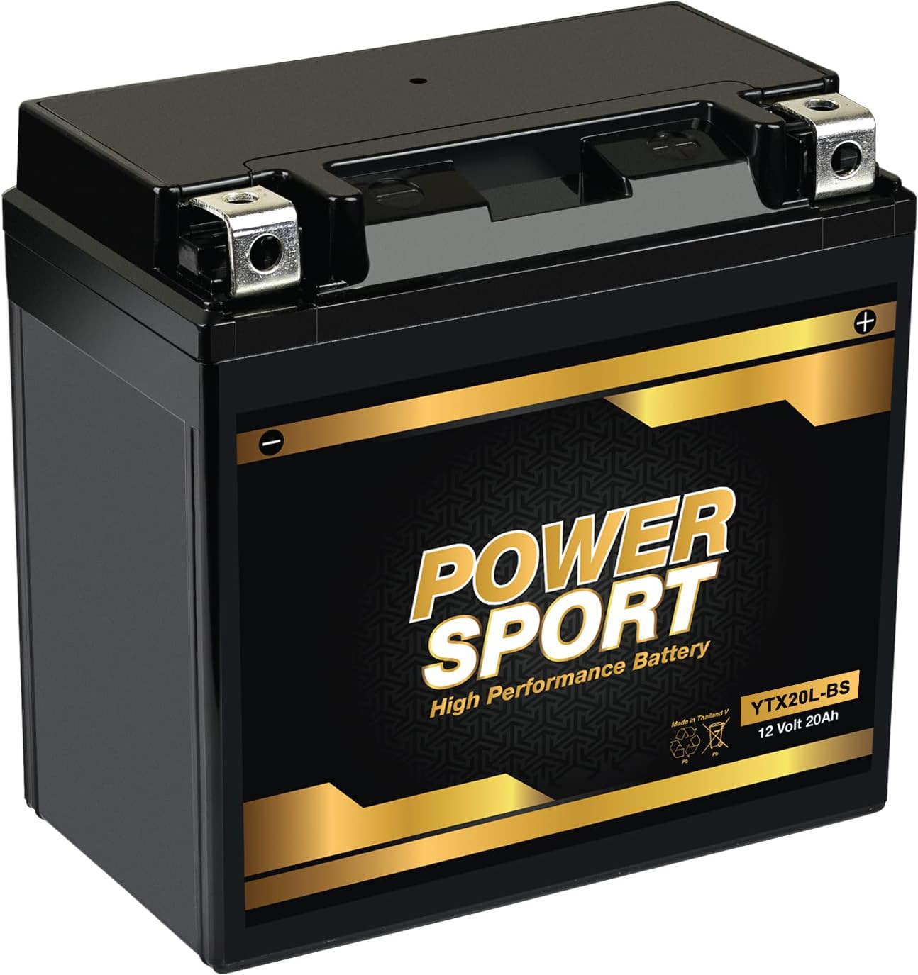ExpertPower YTX20L-BS 12V 20Ah Lead Acid Battery for Motorcycles
