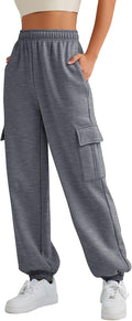 Womens Cargo Sweatpants Oversized Fleece Joggers High Waist - Cozy Fit