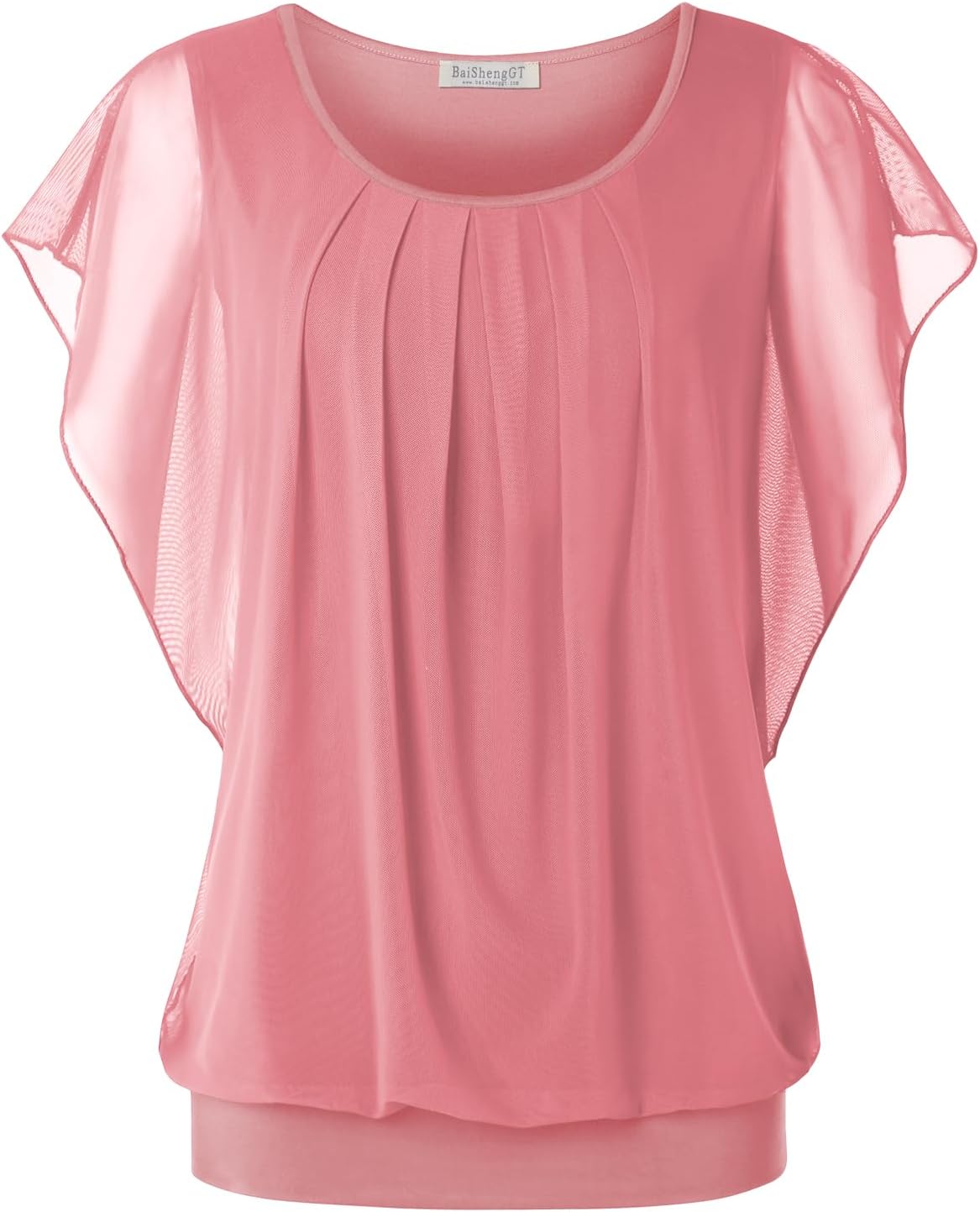 BAISHENGGT Womens Summer Tops Flutter Short Sleeve Blouses