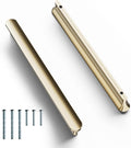 T-Shaped Brushed Gold Cabinet Handles 7-9/16 in Hole Spacing - Pack