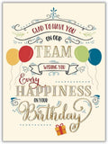 25 Employee Birthday Cards - Fun Typographic Gold Foil Design