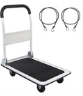 Foldable Push Cart 330lbs Capacity White Small Platform Cart - Compact