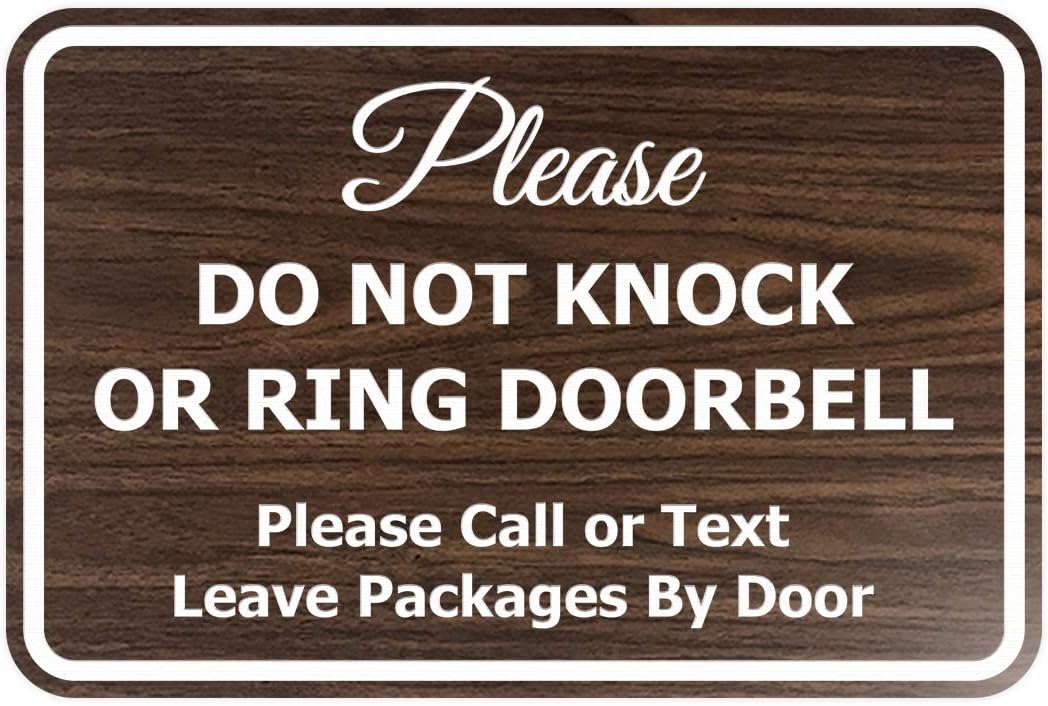 Classic Framed Please Do Not Knock Door Sign - 5 Pack