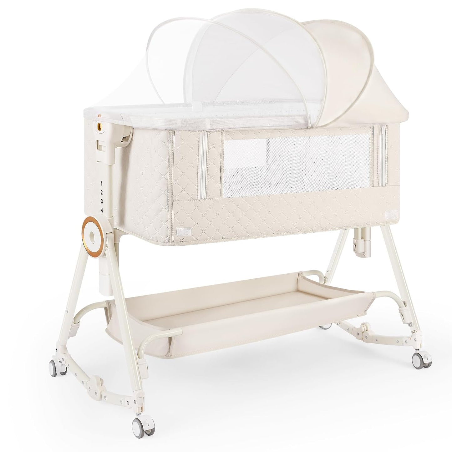 Baby Bassinet 5 in 1 with Diaper Table and Mosquito Net