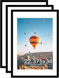 22.375x34 Picture Frame with 20x30 Mat Set of 3 - Black Poster Frames