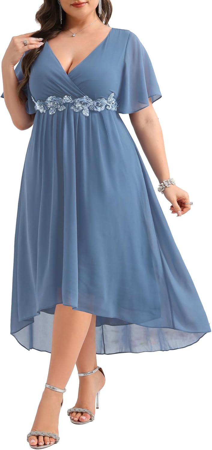 Plus Size Dresses for Wedding Guests - Elegant Chiffon Style