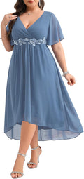 Plus Size Dresses Wedding Guest - Flattering Chiffon High Low Dress