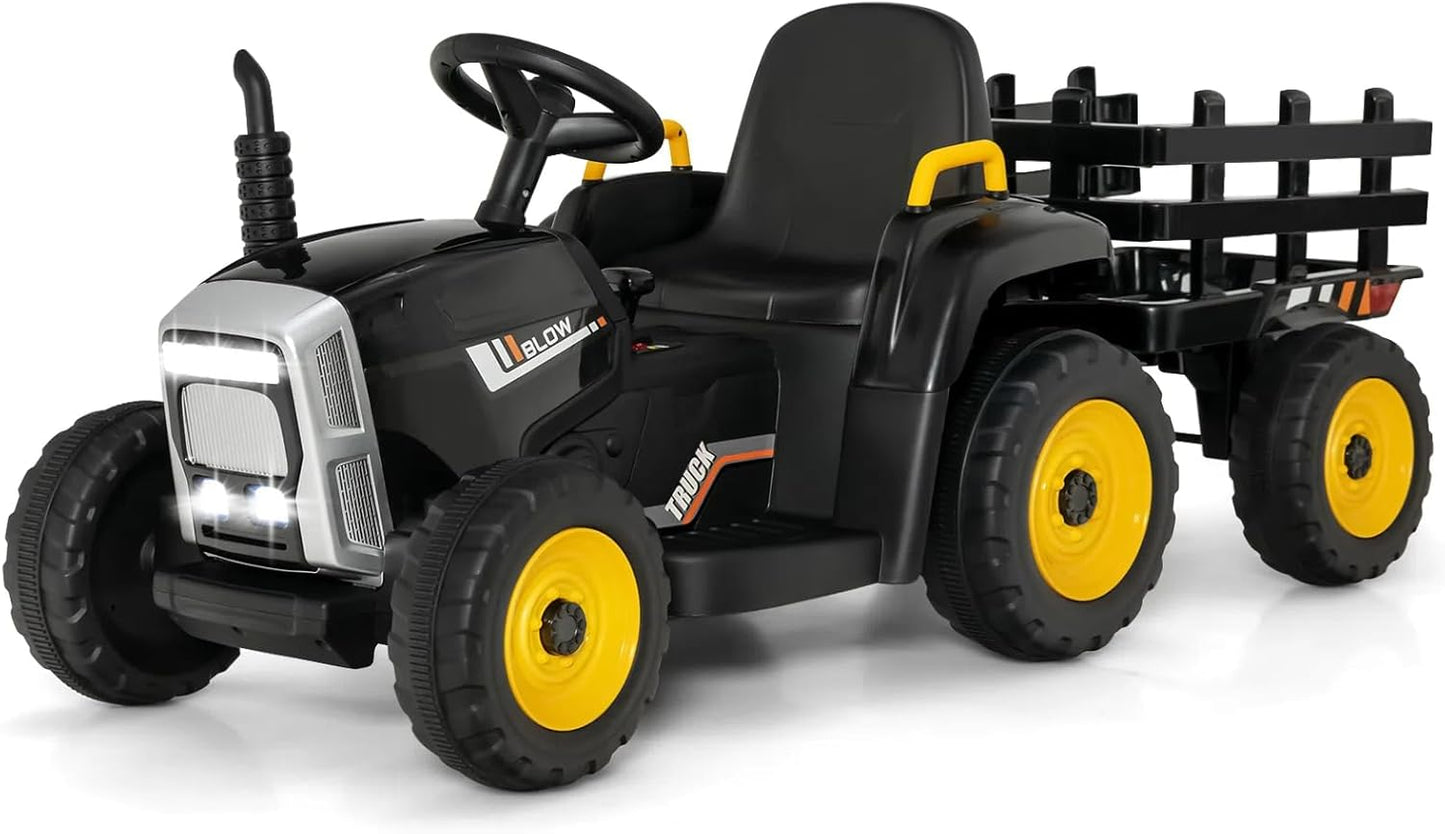 HONEY JOY Ride On Tractor with Trailer for Kids Fun Experience