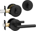 Goldenwarm Black Door Handle with Deadbolt for Modern Homes