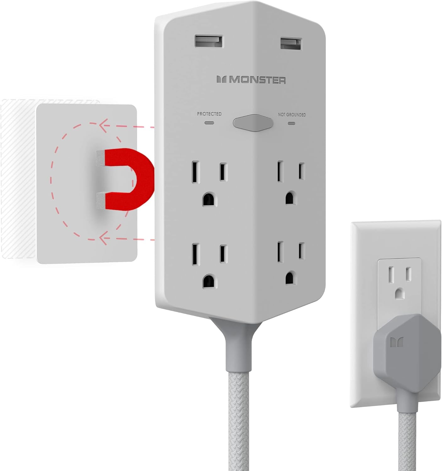 Monster Power Shield XL Surge Protector with USB Ports and More