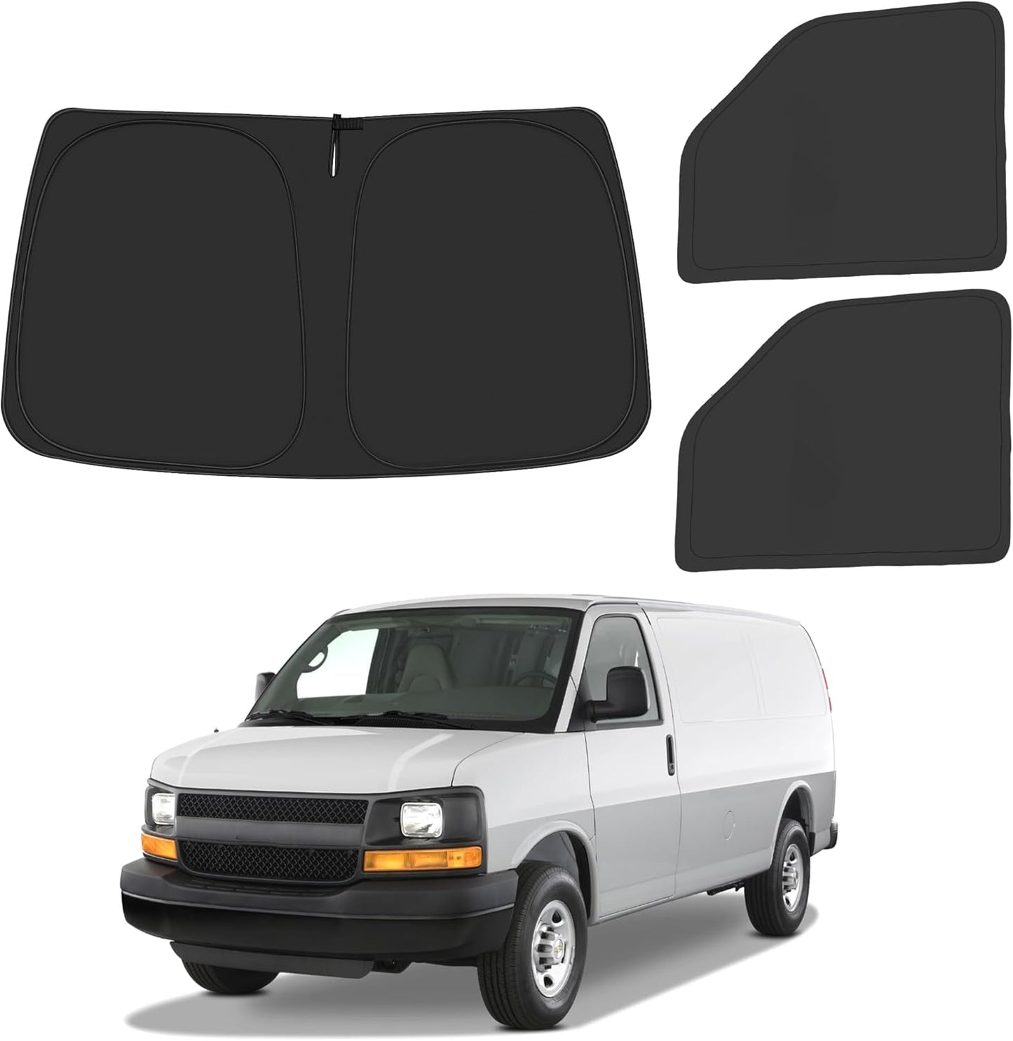Front Windshield & Side Window Sun Shade for Chevy Express