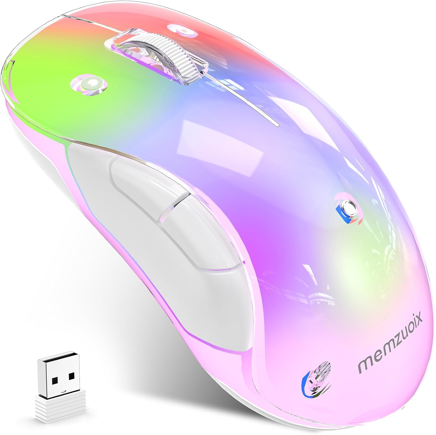 Rechargeable Ergonomic LED Mouse - 1200 DPI Pink