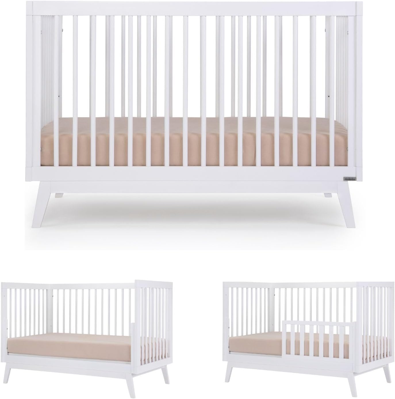 dadada Baby Soho 3 in 1 Convertible Wooden Crib for Modern Nurseries