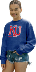 Kansas Jayhawks Women's Cropped Crewneck Sweatshirt - Fan Favorite