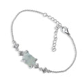 Raw Aquamarine Crystal Chain Bracelet March Birthstone - Elegant Gift