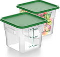 Square Food Storage Containers 6 Qt (2 Pack) - Clear Polycarbonate