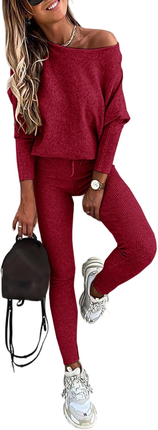Cozy 2 Piece Lounge Outfit with Long Sleeve Pullover and Pants