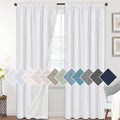 Blackout Linen Look Curtains 95 in Long Panels - Full Light Blocking