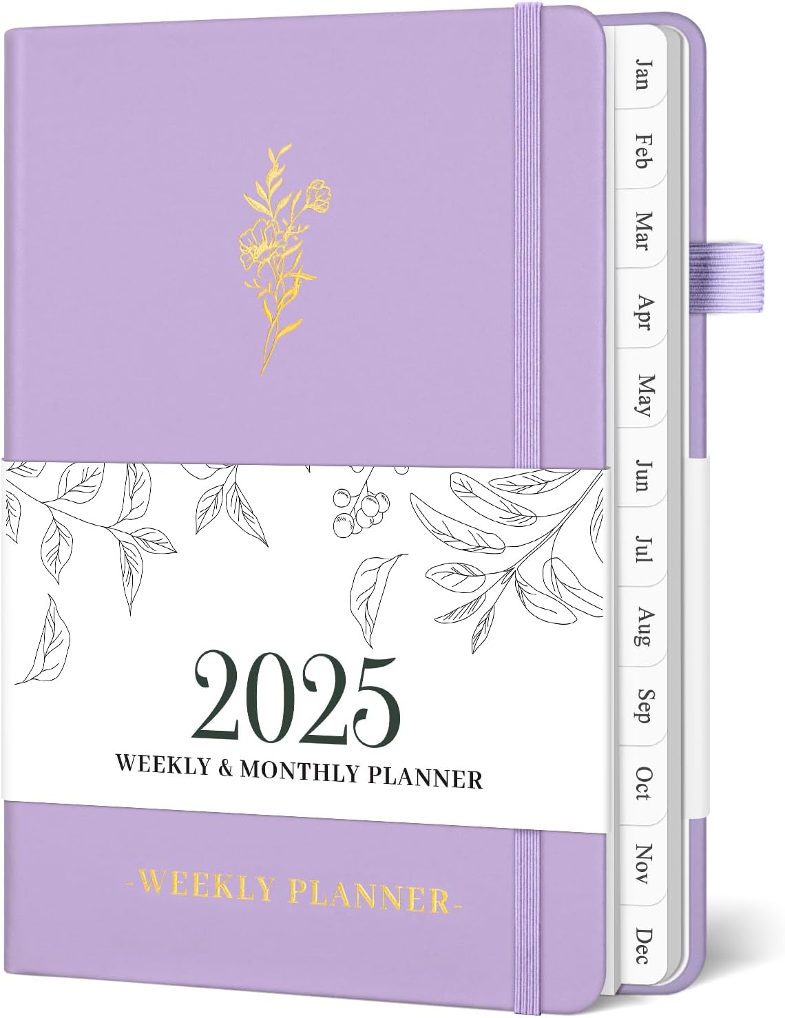Blugool 2025 Weekly Planner, Monthly Tabs, Hardcover, Purple - Stay Organized in Style!