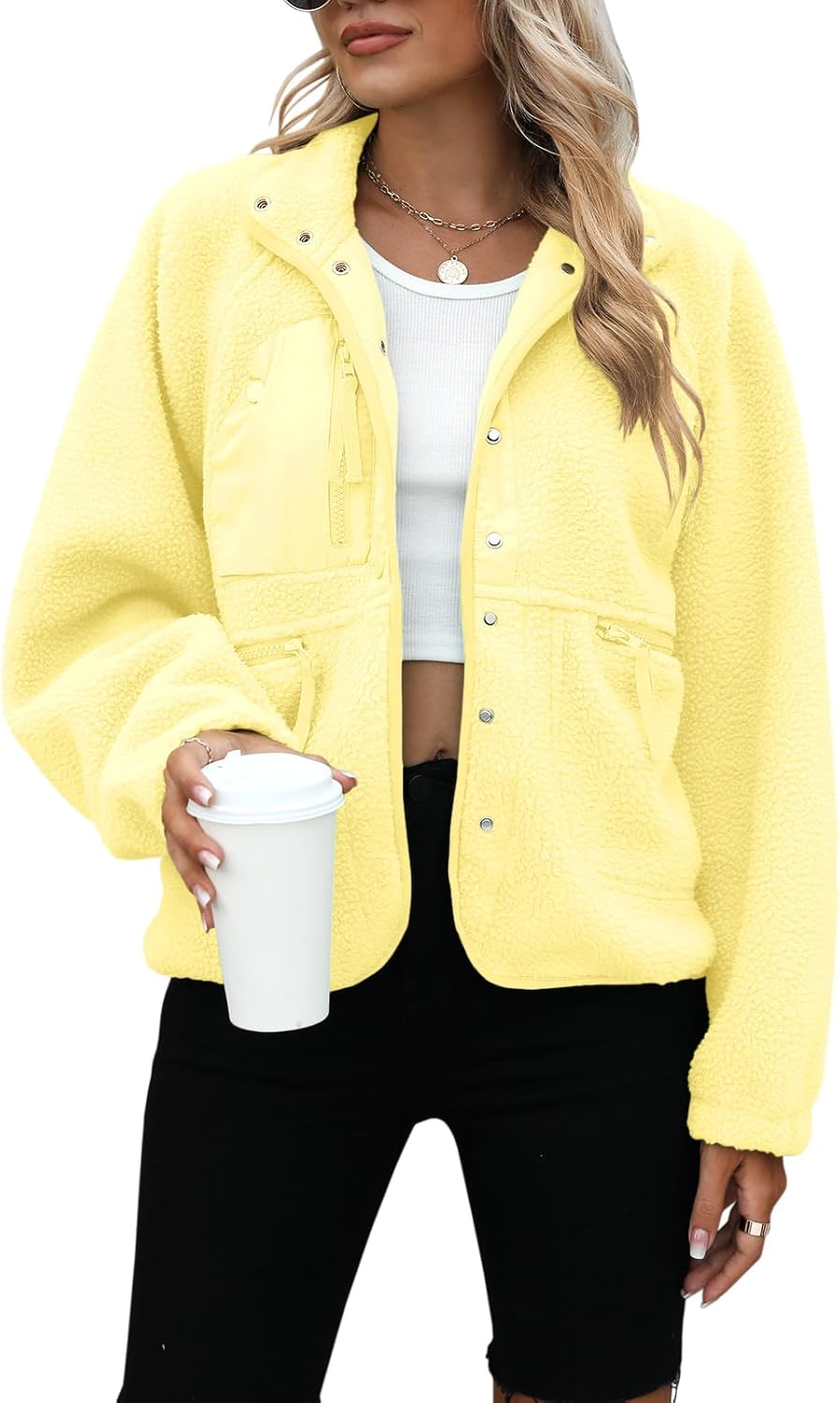 Yanekop Womens Fleece Jacket for Cozy Winter Style and Comfort