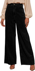 Sidefeel Women's Corduroy Pants High Waisted Wide Leg Casual Fit