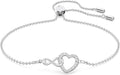 Swarovski Infinity Heart Bracelet: Elegant Rhodium Chain & Crystals