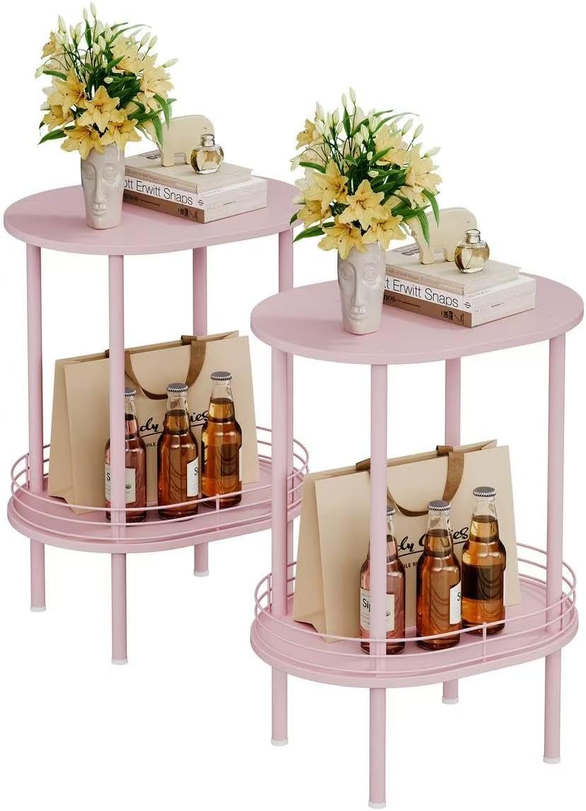 Small Round Side Table Set of 2 for Modern Living Spaces