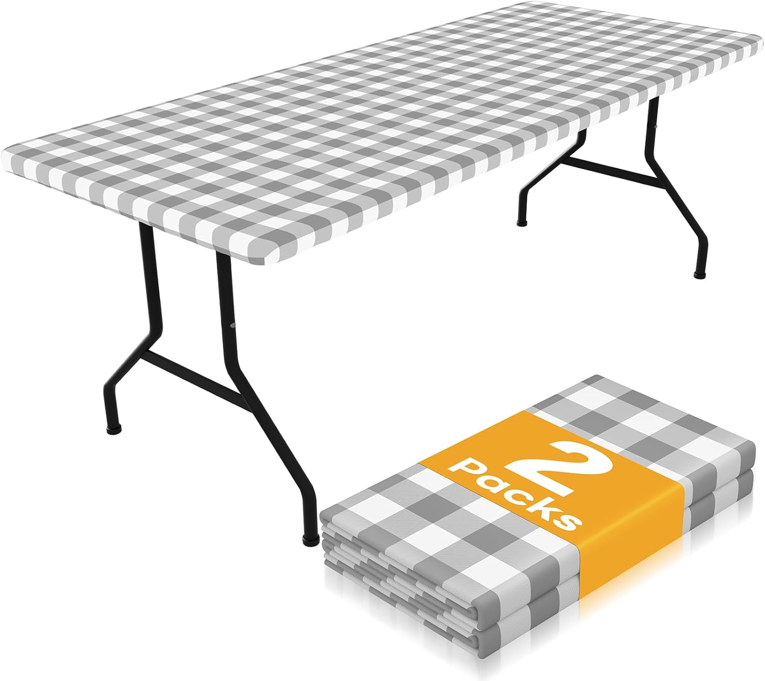 Smiry Picnic Table Cloth 2 Pack for 8FT Rectangle Tables