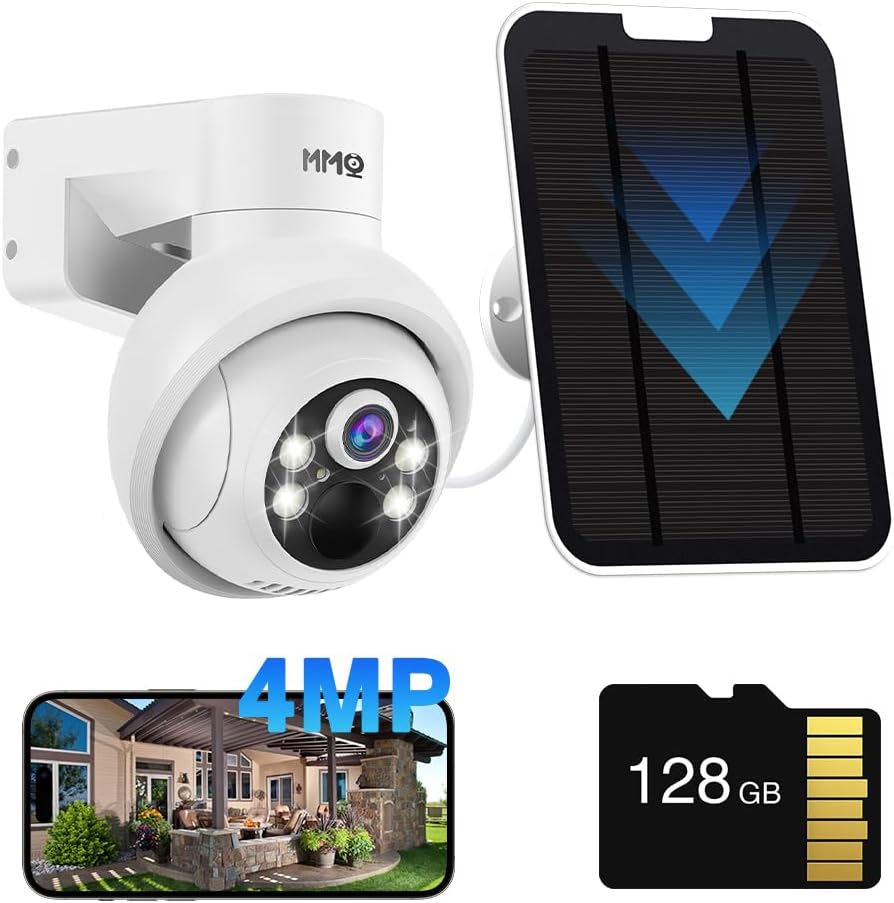 Solar Security Cameras Outdoor with 4MP PTZ and Night Vision