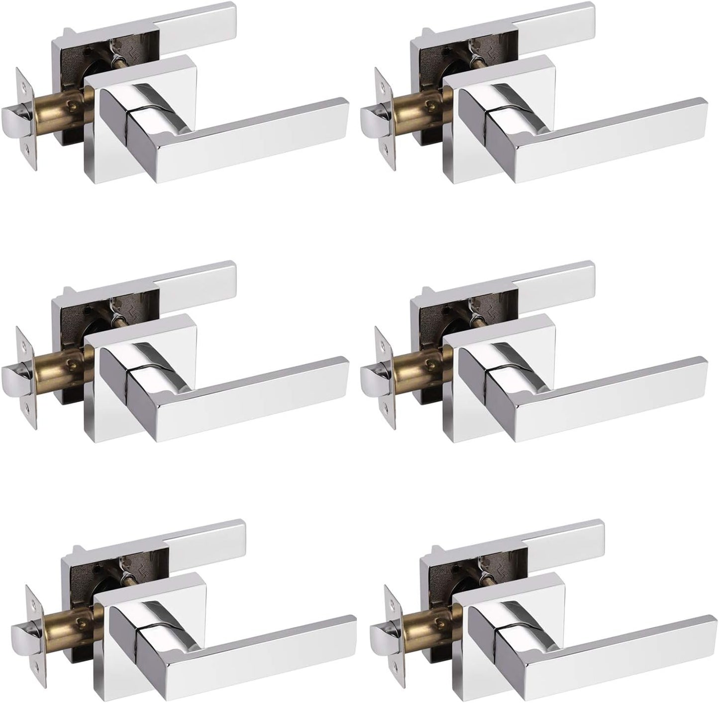 Probrico 6 Pack Passage Door Levers for Modern Homes