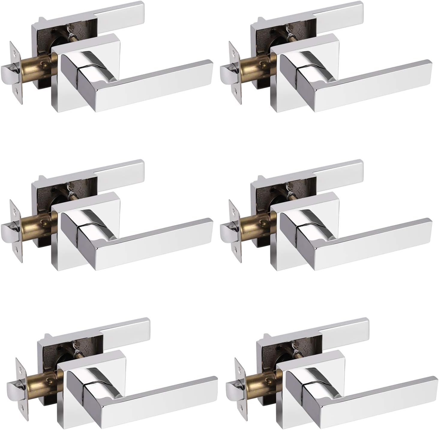 Probrico 6 Pack Passage Door Levers for Modern Homes
