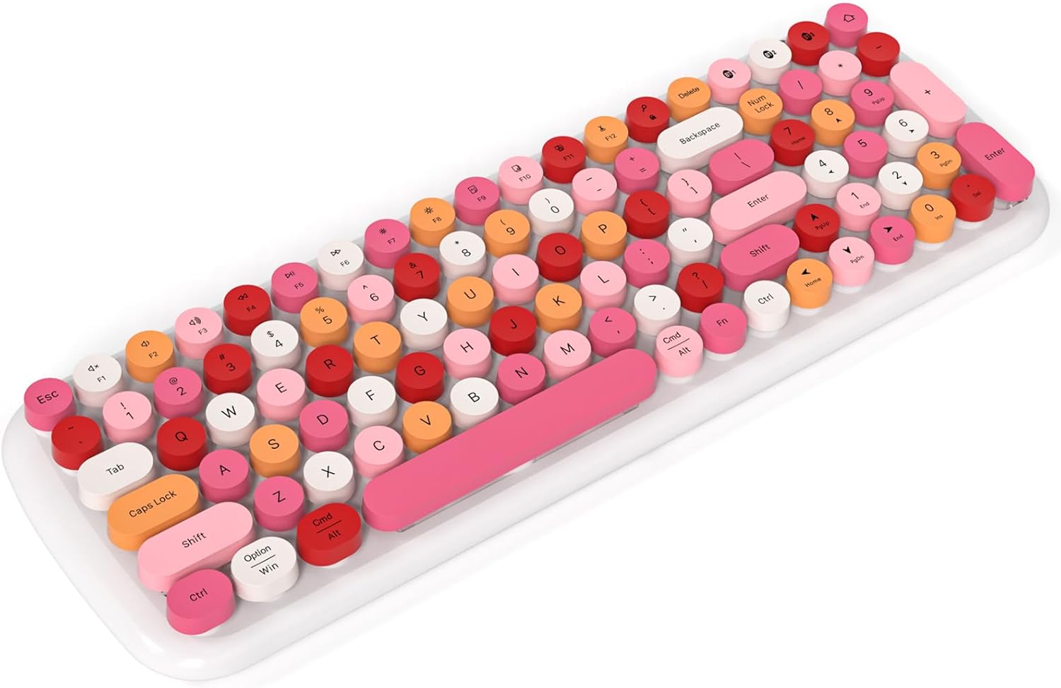 KNOWSQT Bluetooth Keyboard - Colorful Retro Typewriter Style