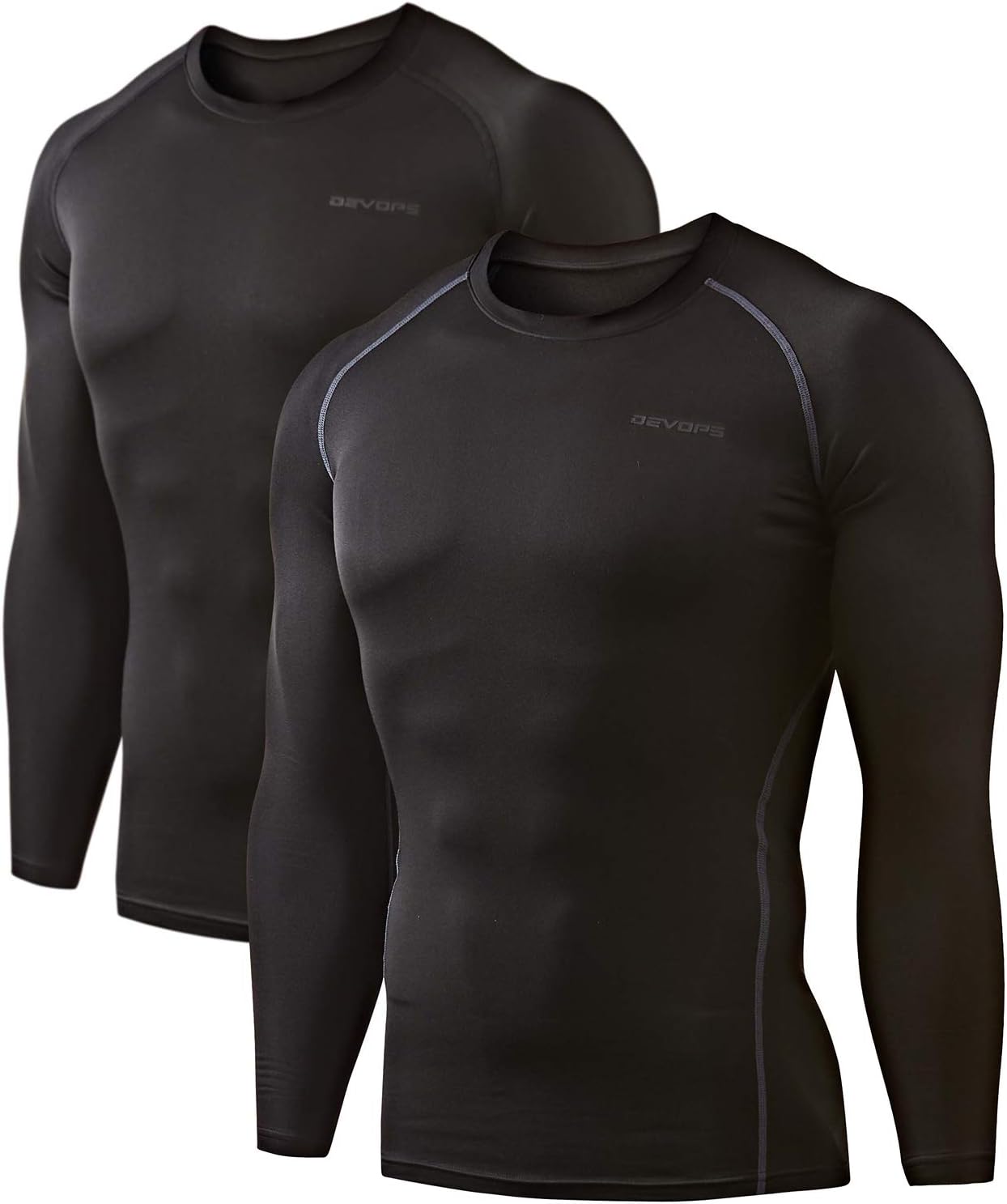 DEVOPS Men's Thermal Long Sleeve Compression Shirts for Comfort