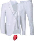 Furuyal Men's Suits 3 Piece Slim Fit Suit Set - Slim Two Button Tuxedo