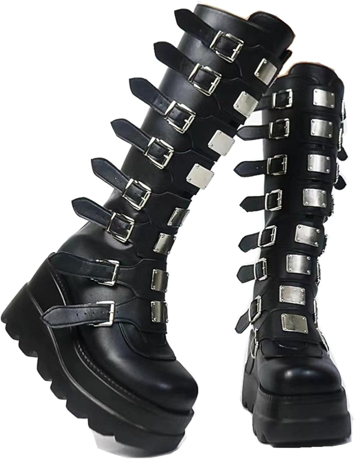 Gothniero High Platform Knee Boots for Women Combat Style