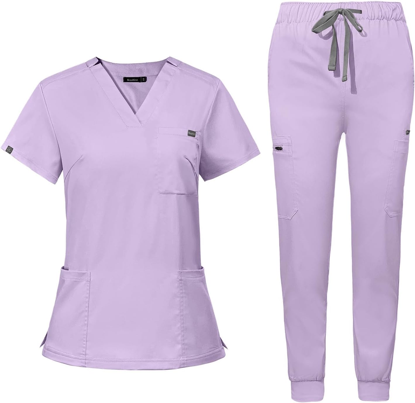 Niaahinn Women's Scrub Top & Yoga Jogger Pants Set for Nurses