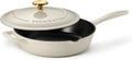 Enameled Cast Iron Skillet 10-in Frying Pan - Moisture-Locking Lid