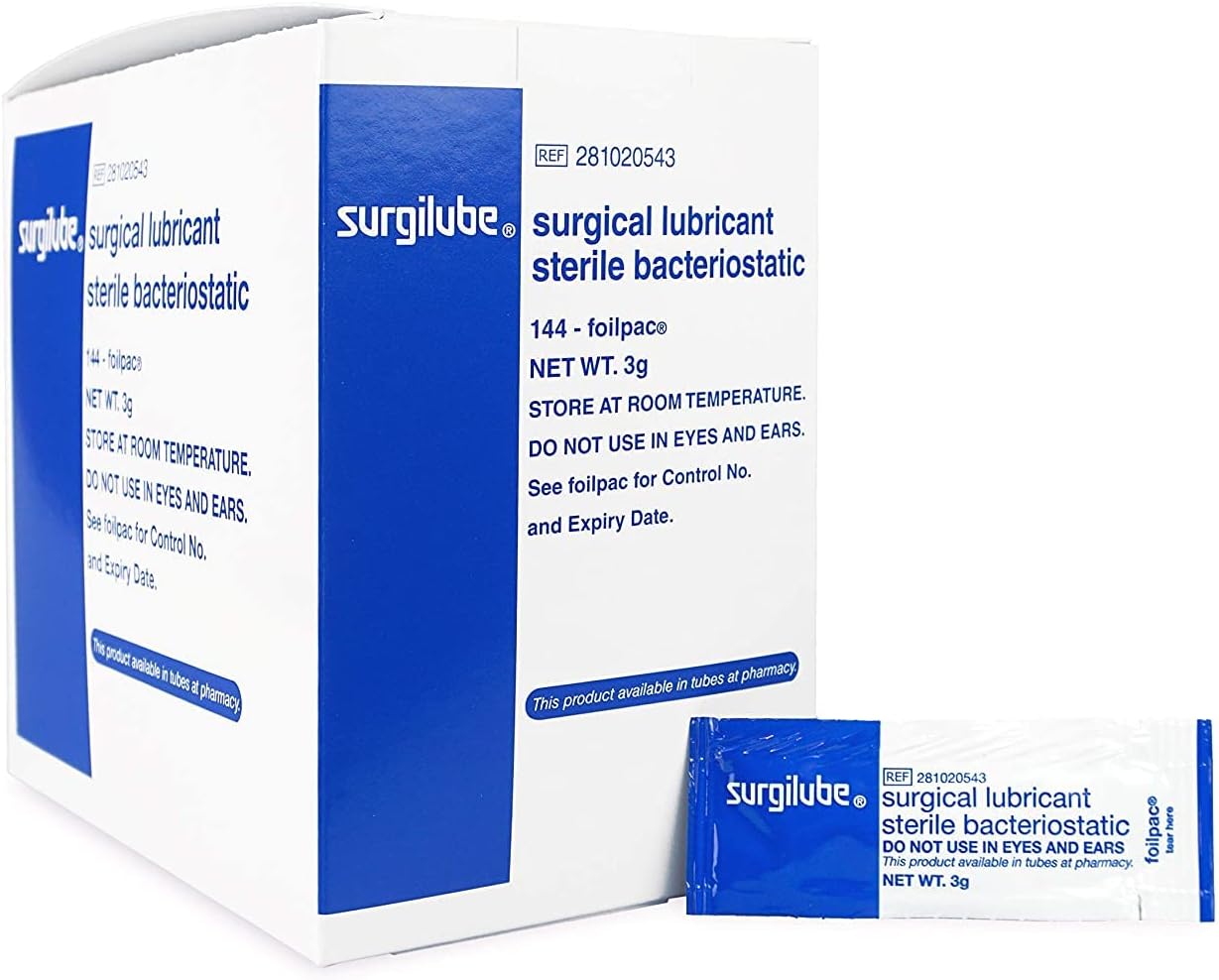 Surgilube Lubricating Jelly, 3 g Packet, Box of 144 for Comfort