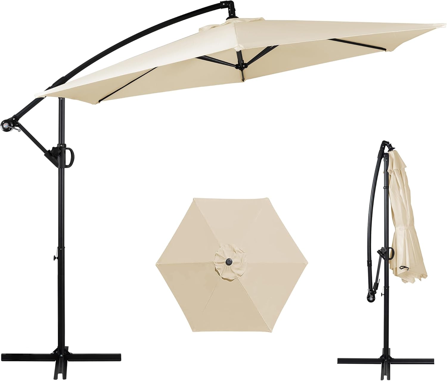 Shintenchi Patio Offset Umbrella with Easy Tilt Adjustment