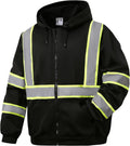 Hi Vis Work Safety Hoodie for Men - Class 3 Reflective Zipper Hoodie 2