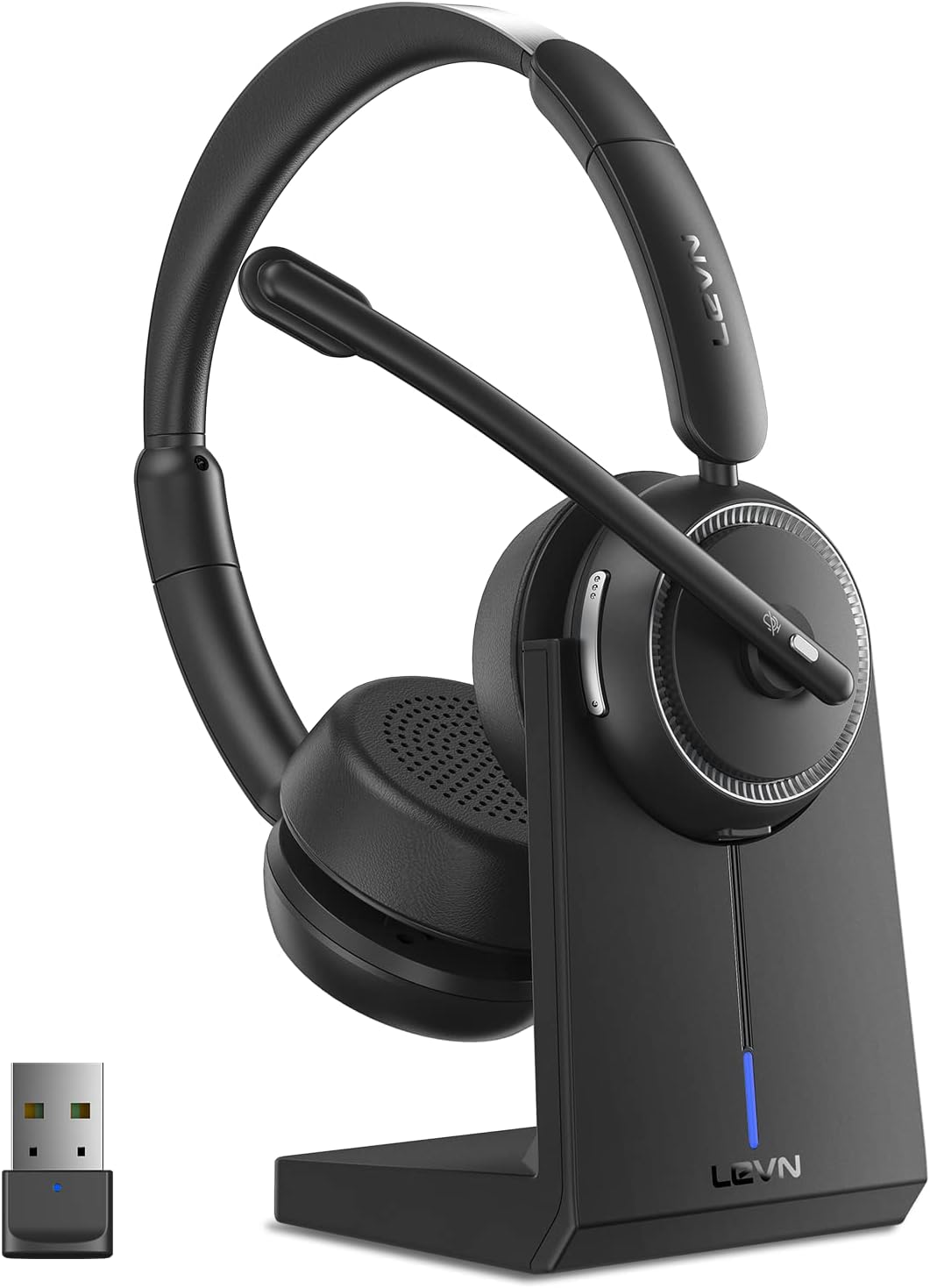 LEVN Wireless Headset with Mic for Work and Clear Calls