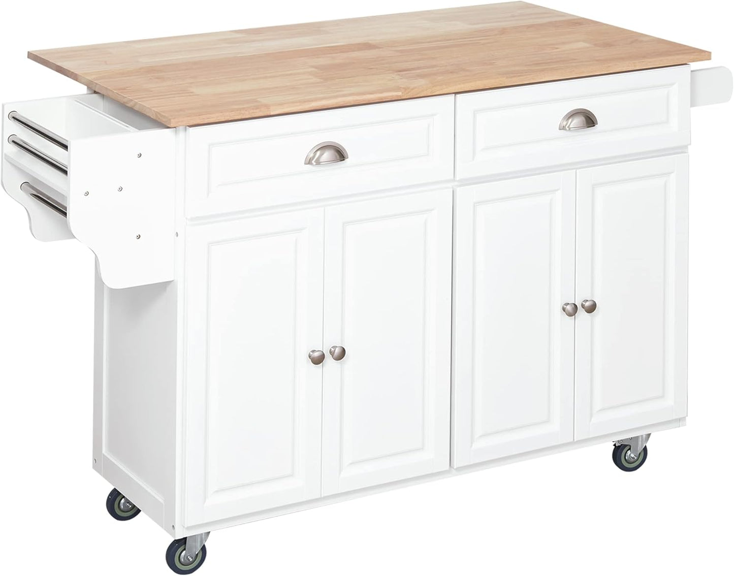 HOMCOM Rolling Kitchen Cart: Expandable Storage Solution