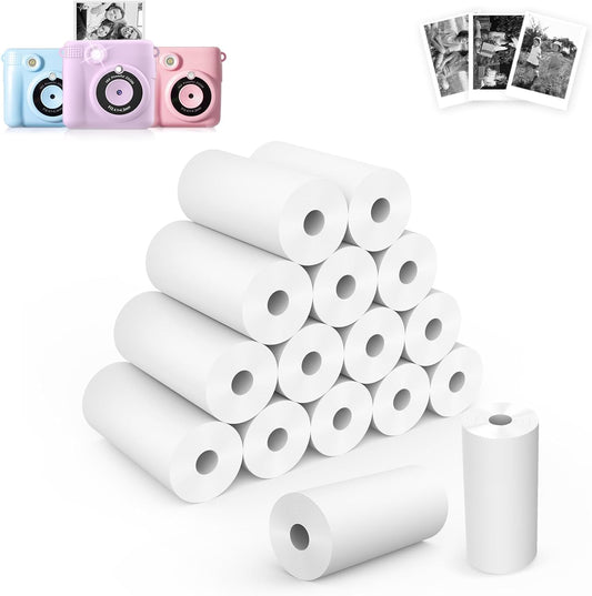 Instant HD Prints for Kids' Cameras - 16 Rolls White Thermal Paper