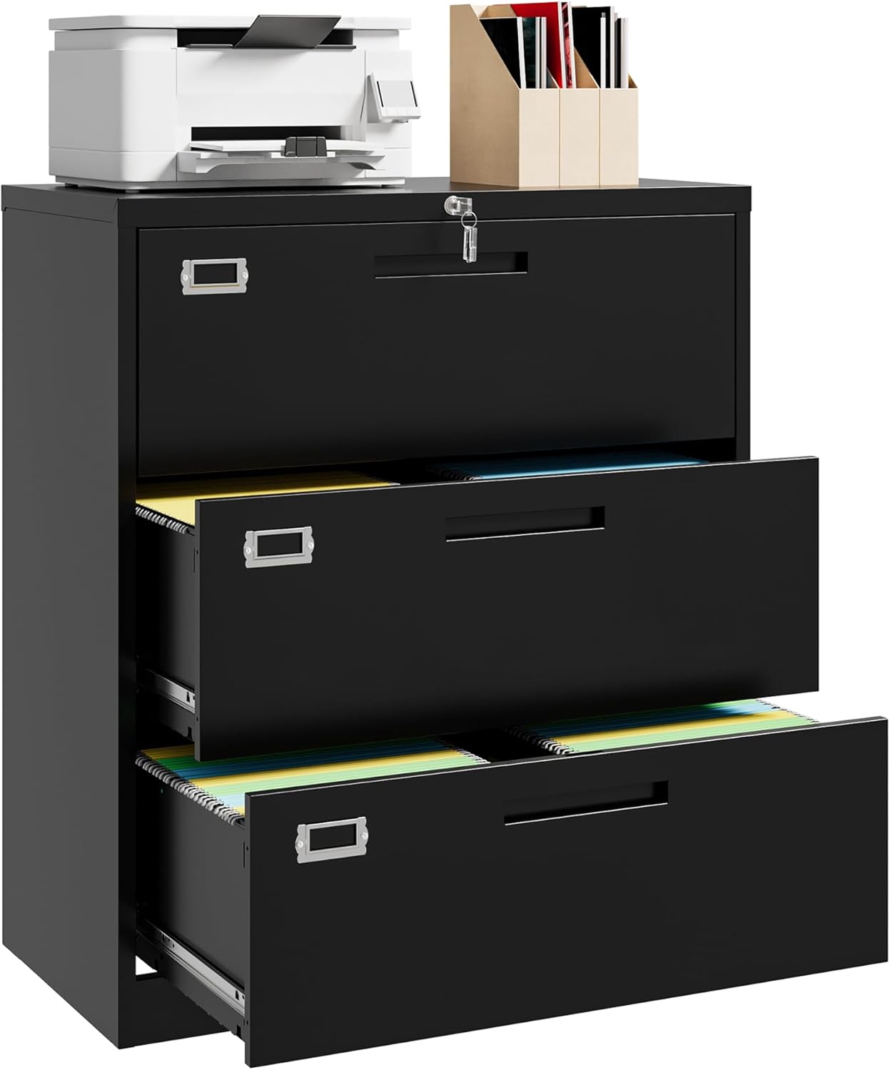 Secure & Stylish 3 Drawer Lateral File Cabinet by STANI