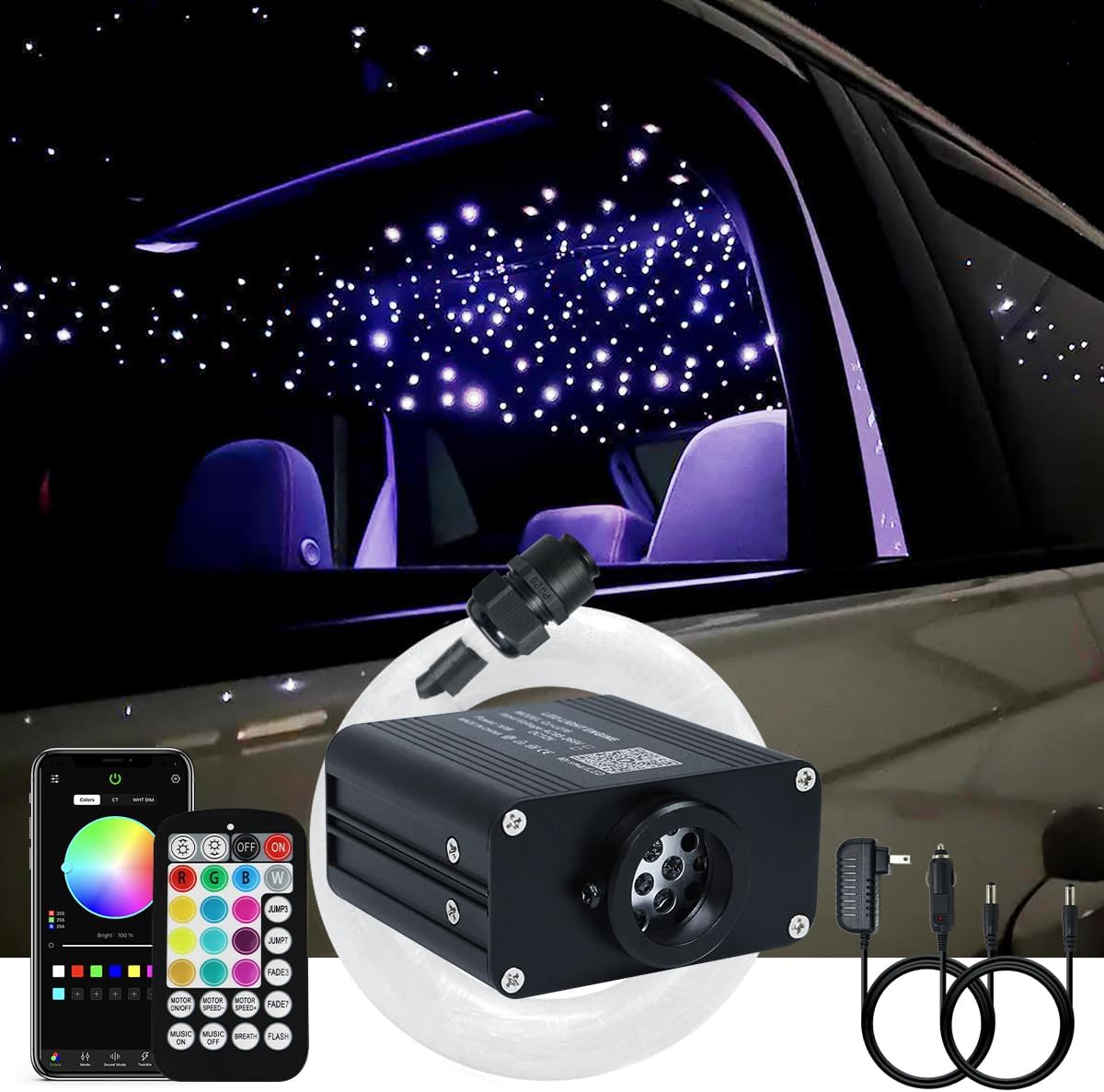 AKEPO 16W Twinkle Fiber Optic Lights for Star Ceiling Effect