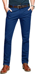 Match Mens Slim Tapered Flat Front Casual Pants - Smart Everyday Fit