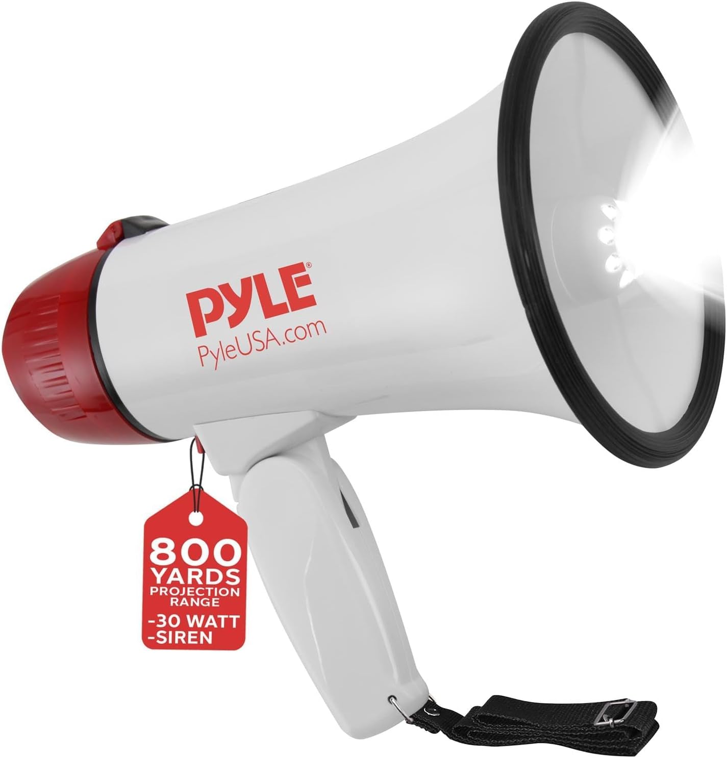 Pyle Megaphone Bull Horn with 30W Power for Coaches and Sports