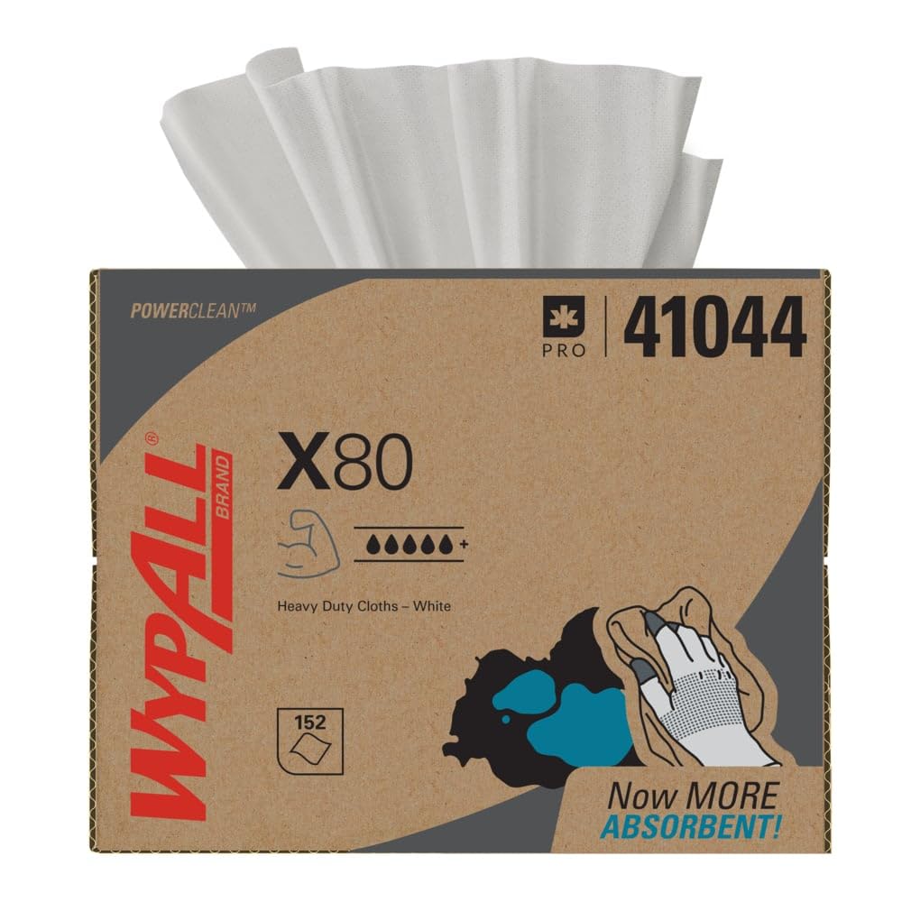 WypAll PowerClean X80 Heavy Duty Cloths for Tough Cleaning Tasks